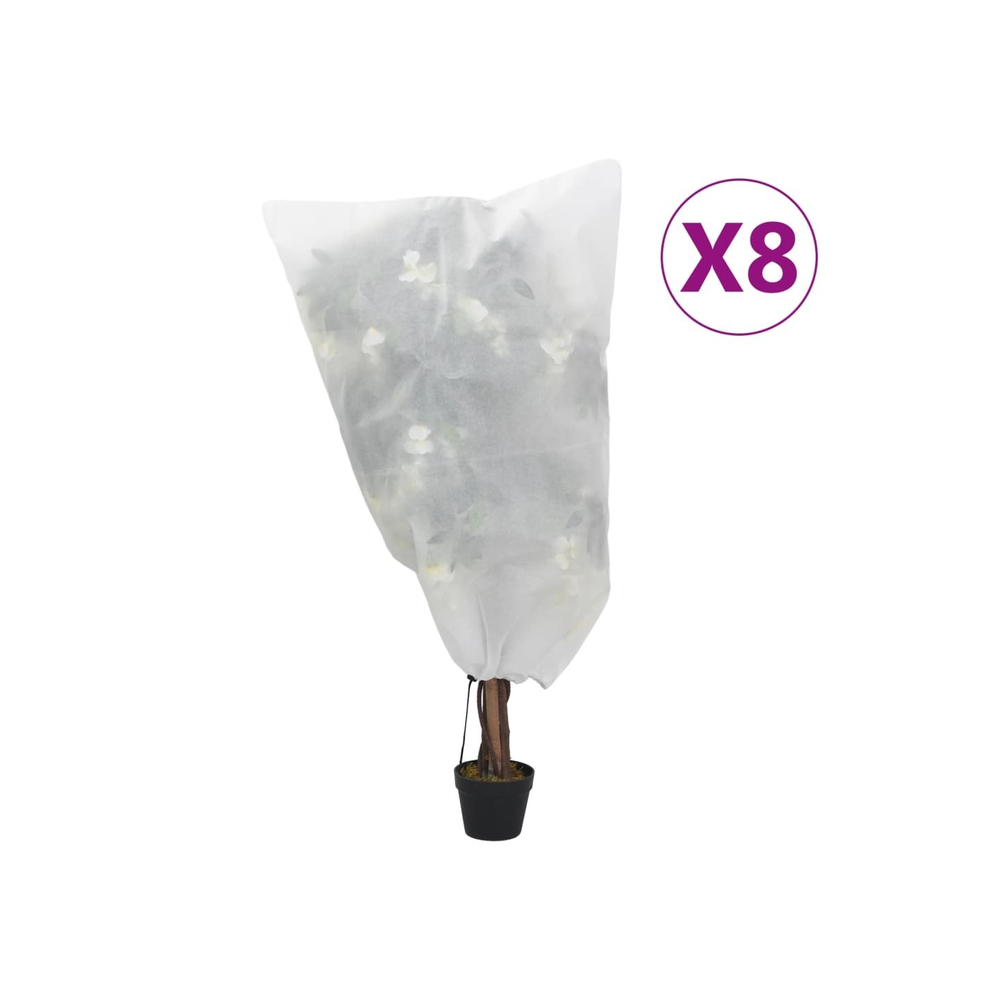 Housses de protection pour plantes avec cordon de serrage 8 pcs