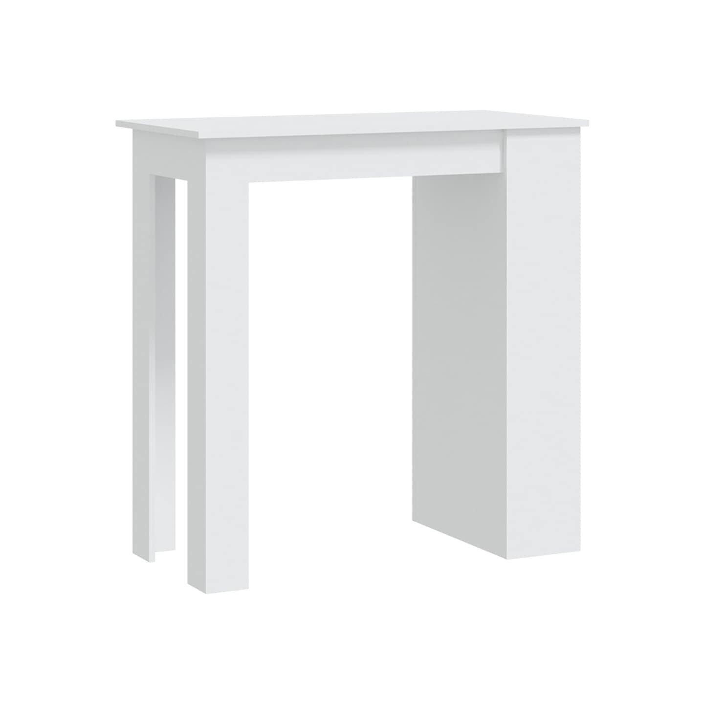 Table de bar rangement Blanc 102x50x103,5 cm Bois d'ingénierie