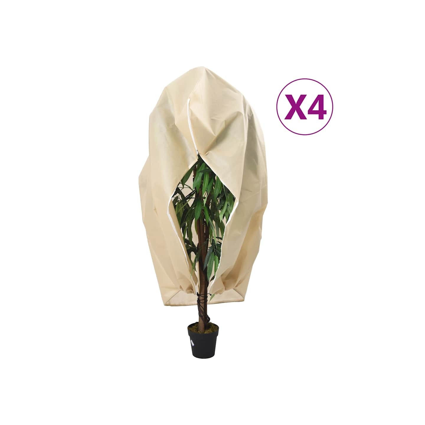 Housses de protection pour plantes avec fermeture éclair 4 pcs