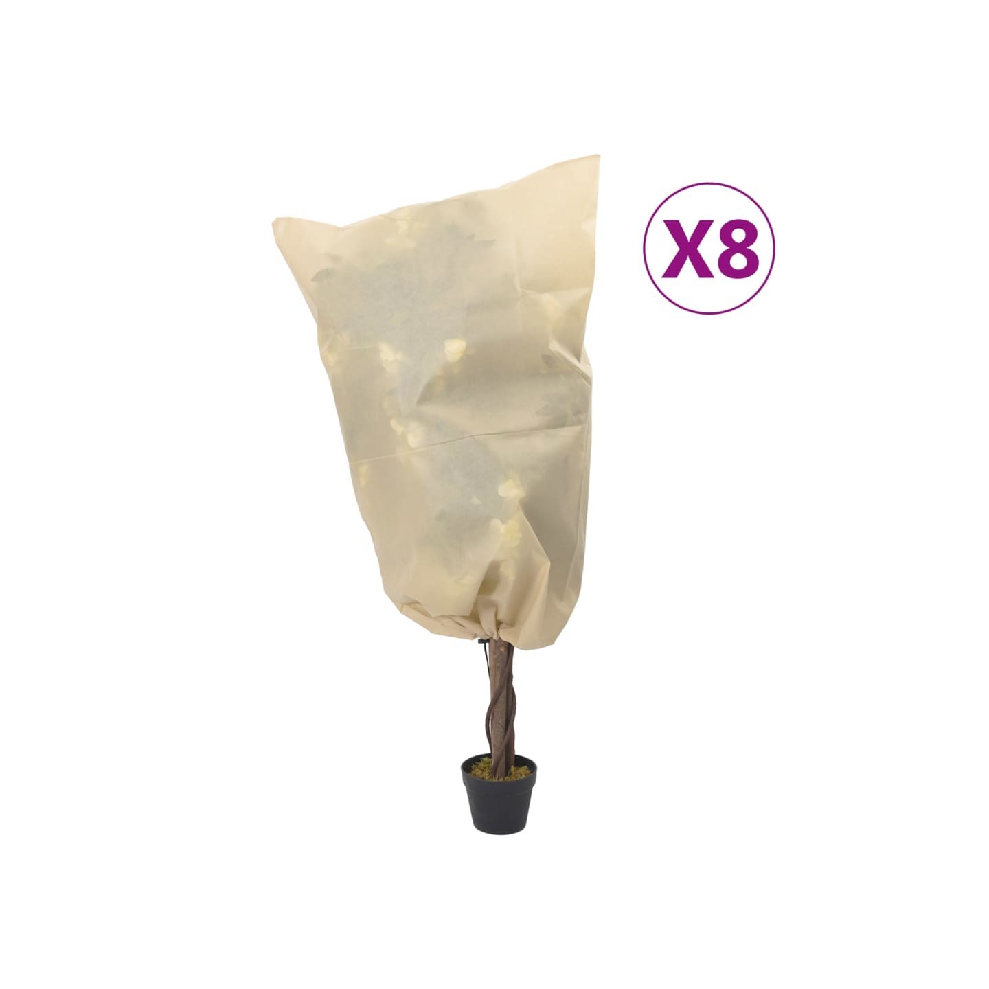 Housses de protection pour plantes avec cordon de serrage 8 pcs
