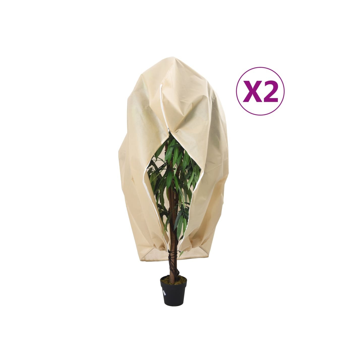 Housses de protection pour plantes avec fermeture éclair 2 pcs