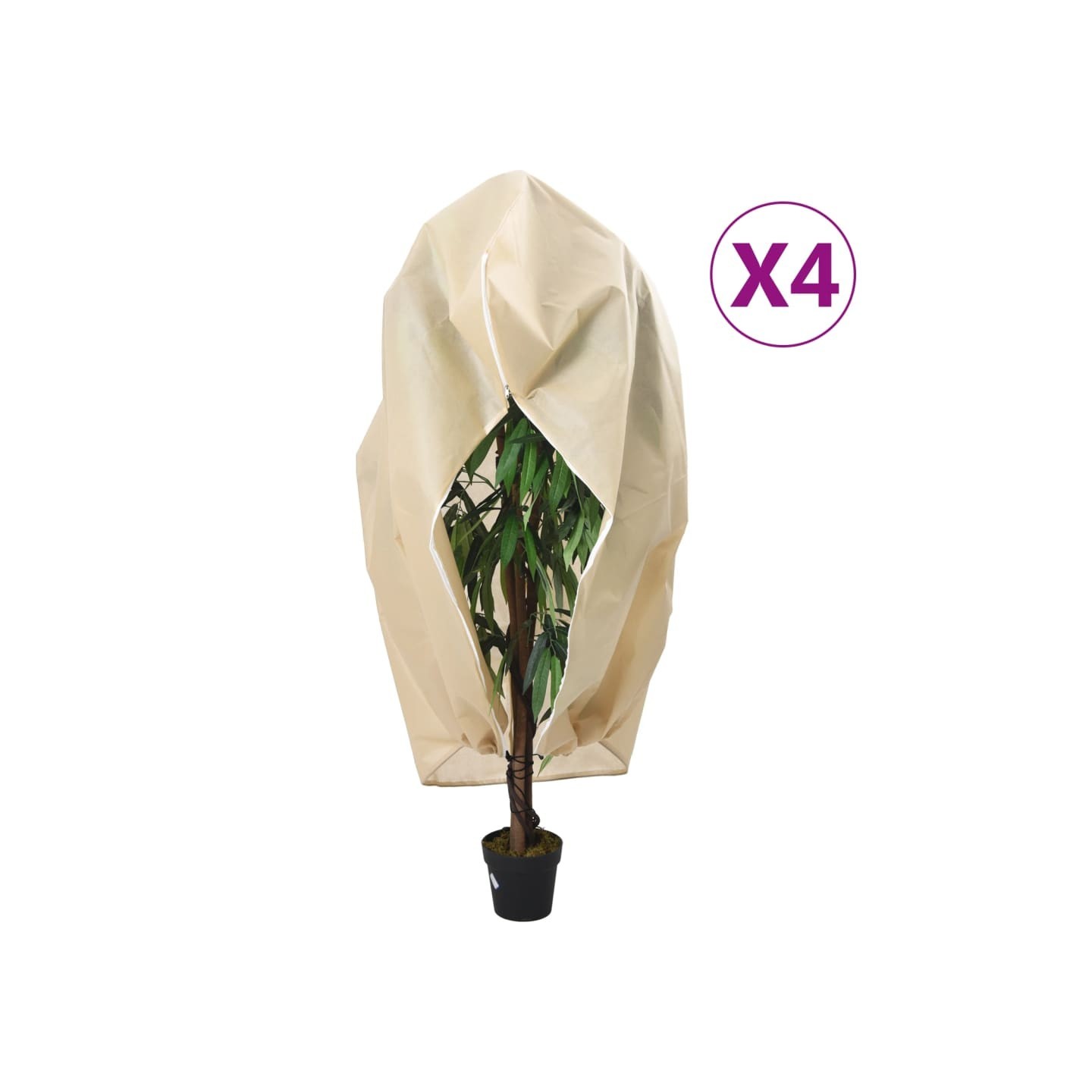 Housses de protection pour plantes avec fermeture éclair 4 pcs