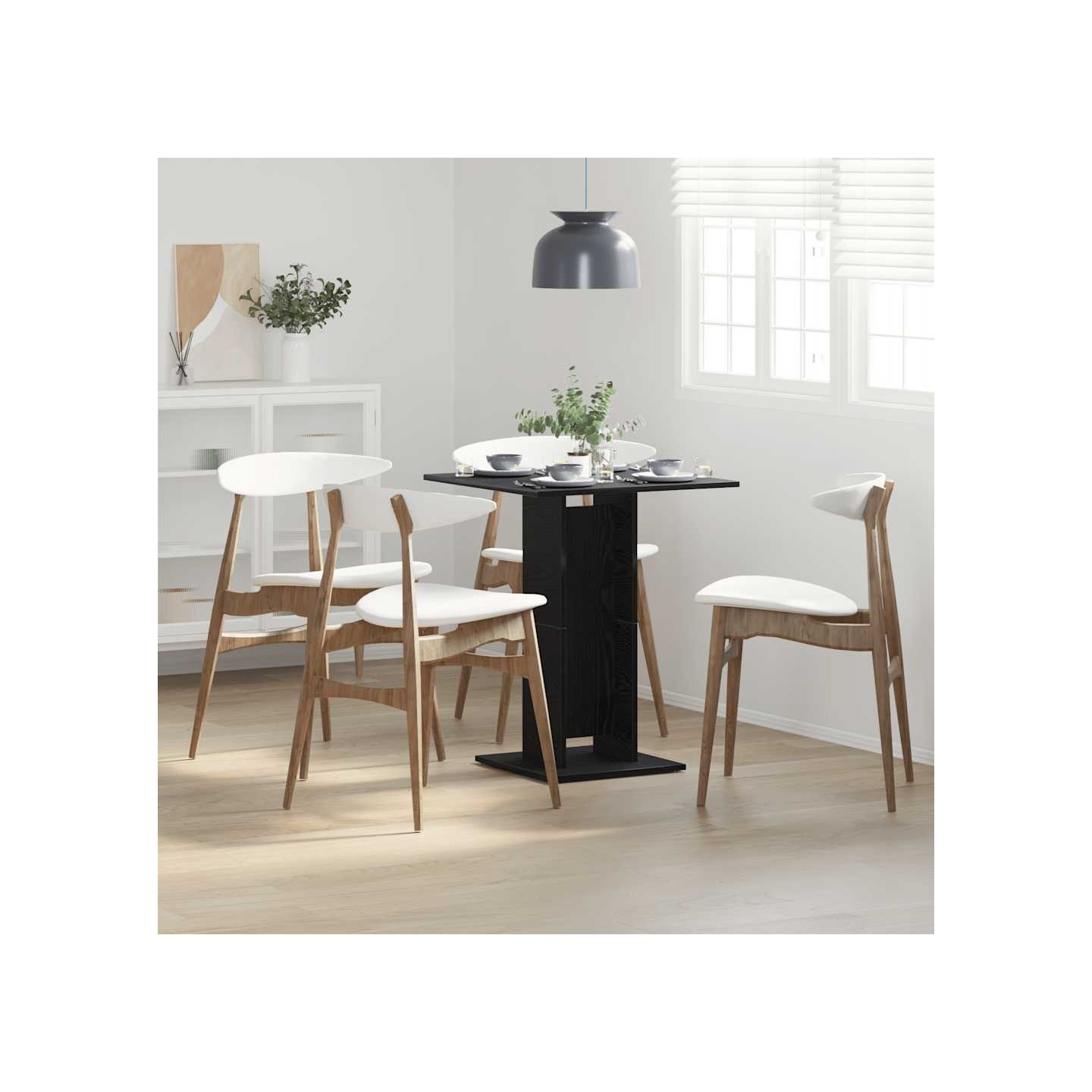 Table de bistro en chêne noir 60x60x75 cm bois d'ingénierie