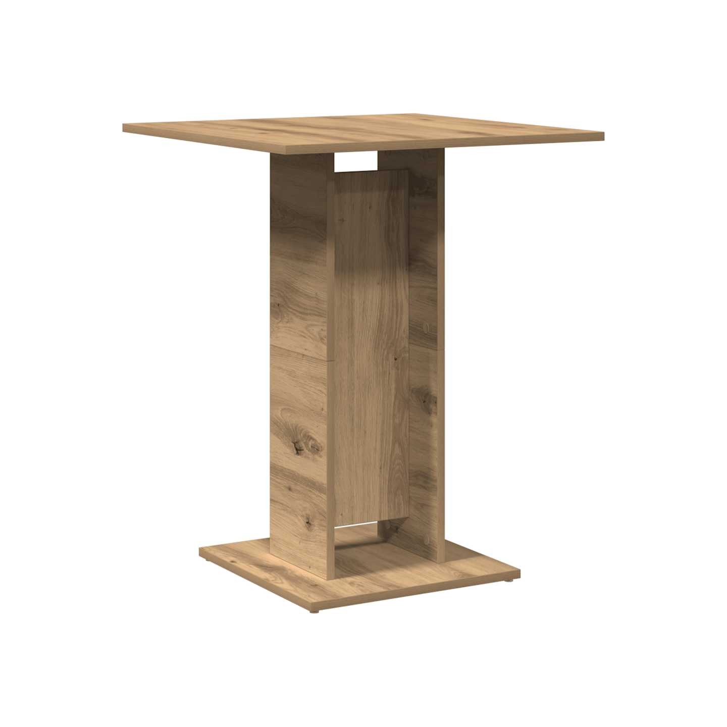 Table de bistro chêne artisanal 60x60x75 cm bois d'ingénierie
