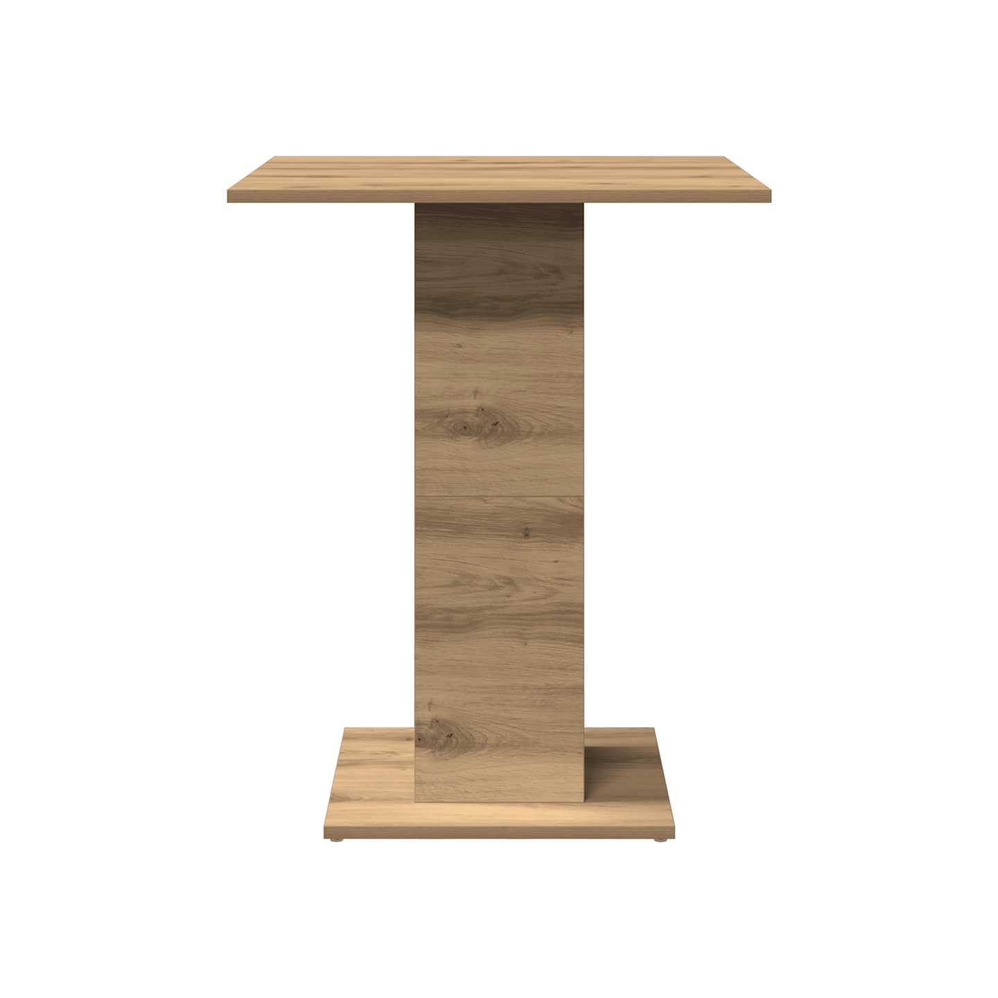 Table de bistro chêne artisanal 60x60x75 cm bois d'ingénierie