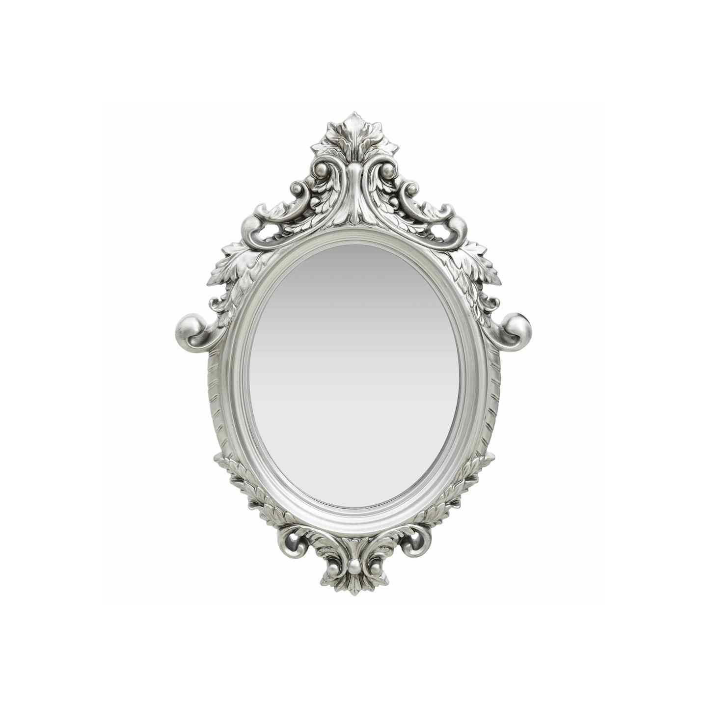 Miroir mural style château 56x76 cm Argenté