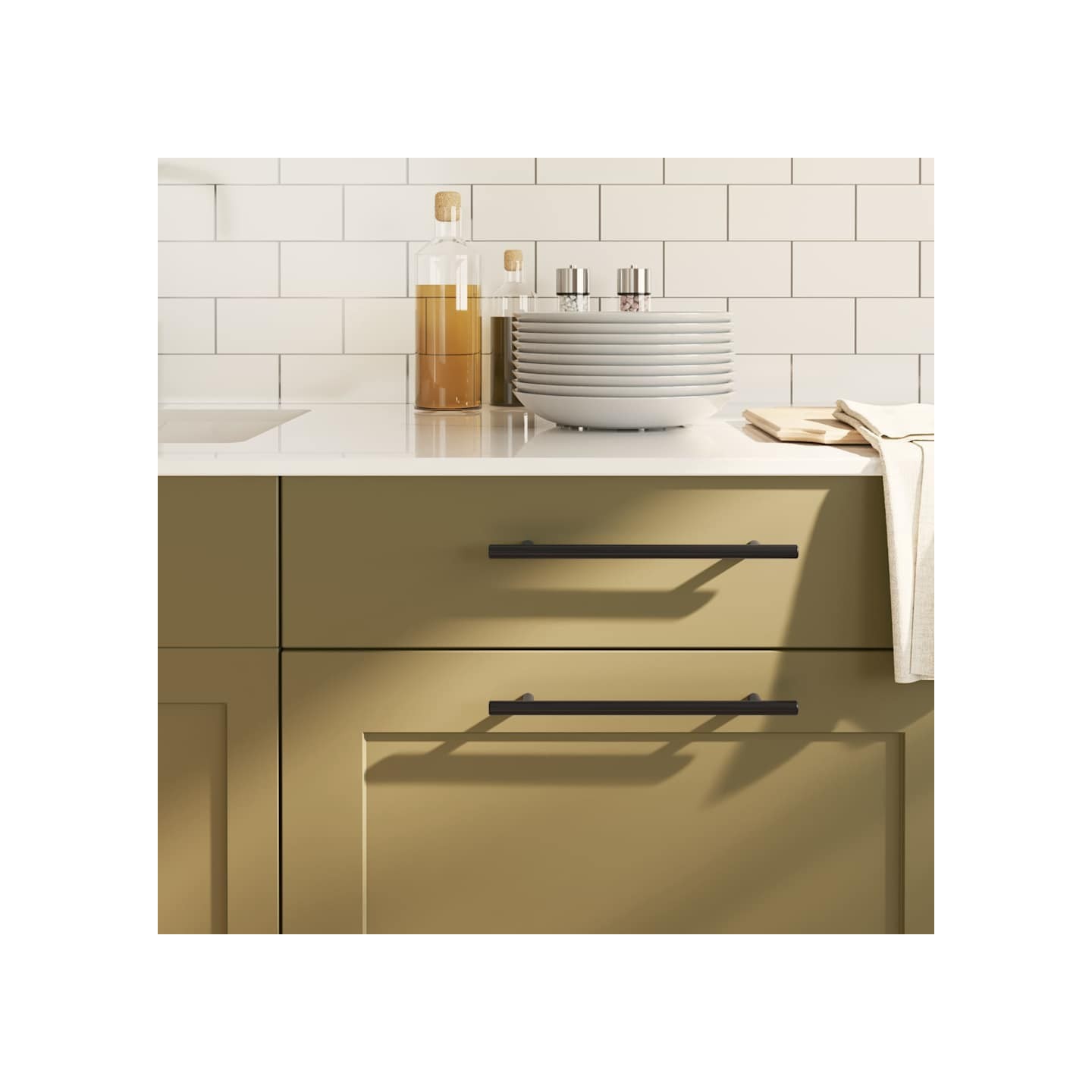 Poignées d'armoire 20 pcs noir 192 mm acier inoxydable