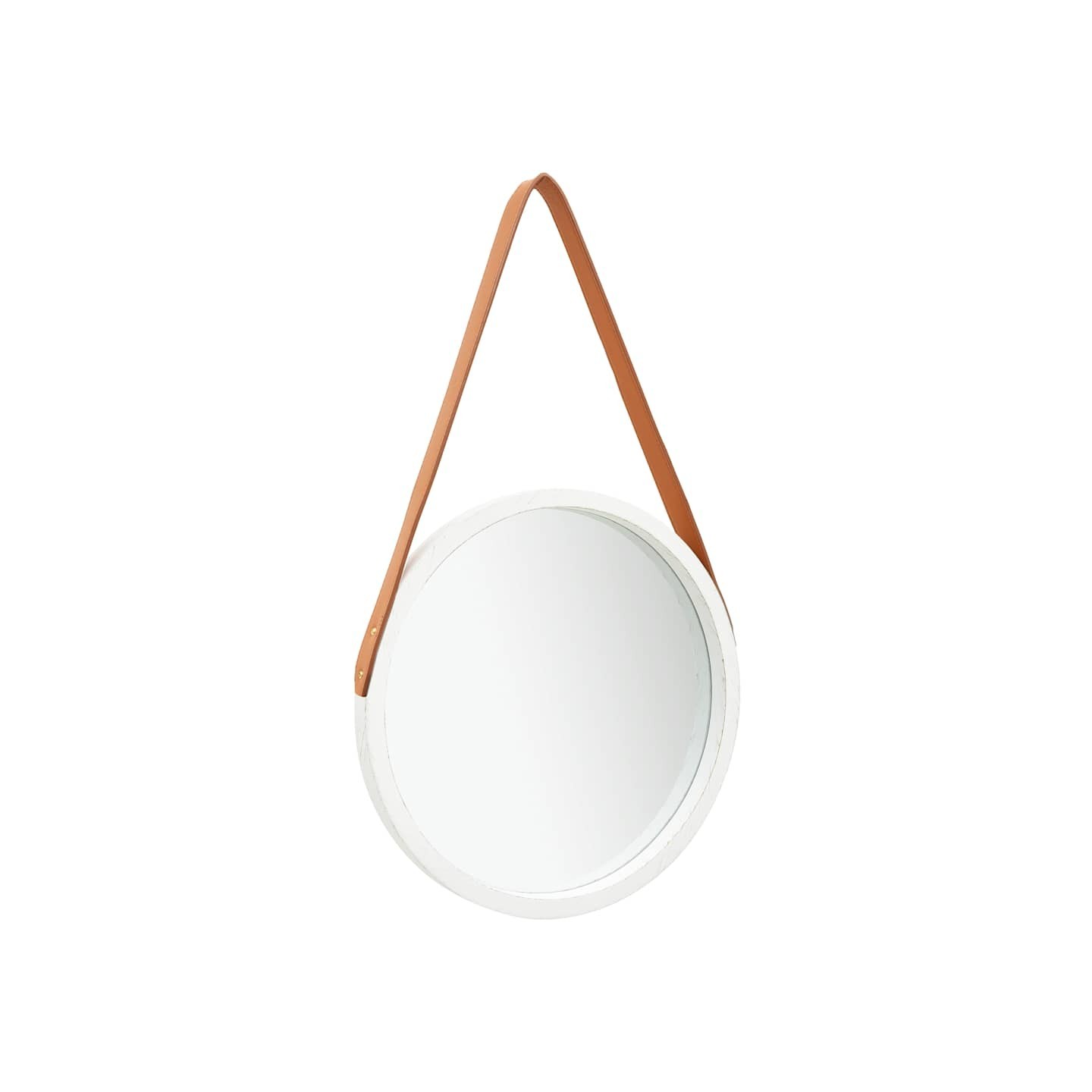 Miroir mural avec sangle 40 cm Blanc