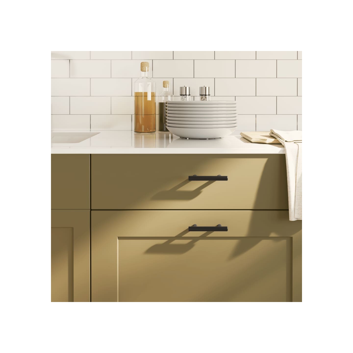 Poignées d'armoire 20 pcs noir 64 mm acier inoxydable