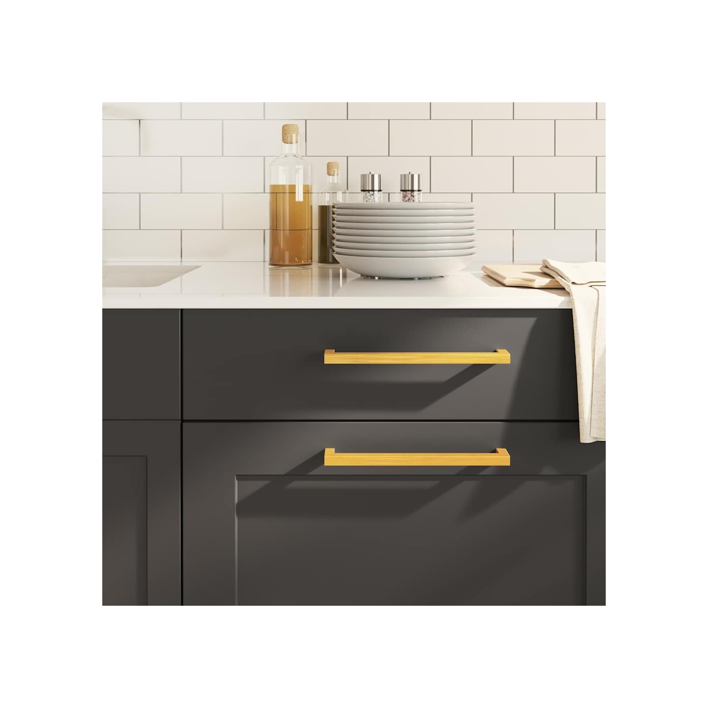Poignées d'armoire 20 pcs doré 224 mm acier inoxydable