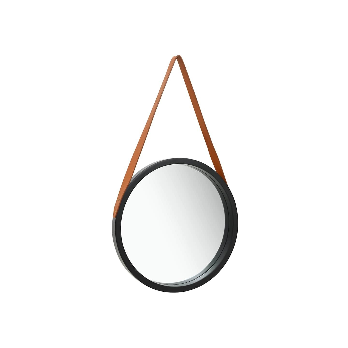 Miroir mural avec sangle 50 cm Noir