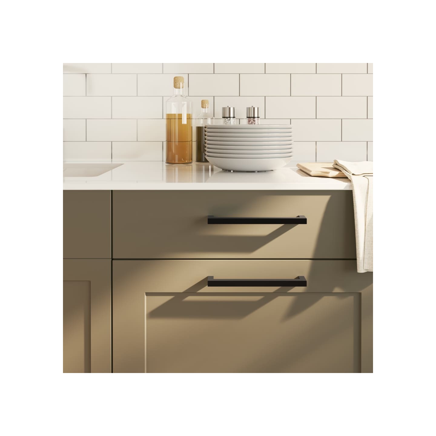 Poignées d'armoire 20 pcs noir 192 mm acier inoxydable