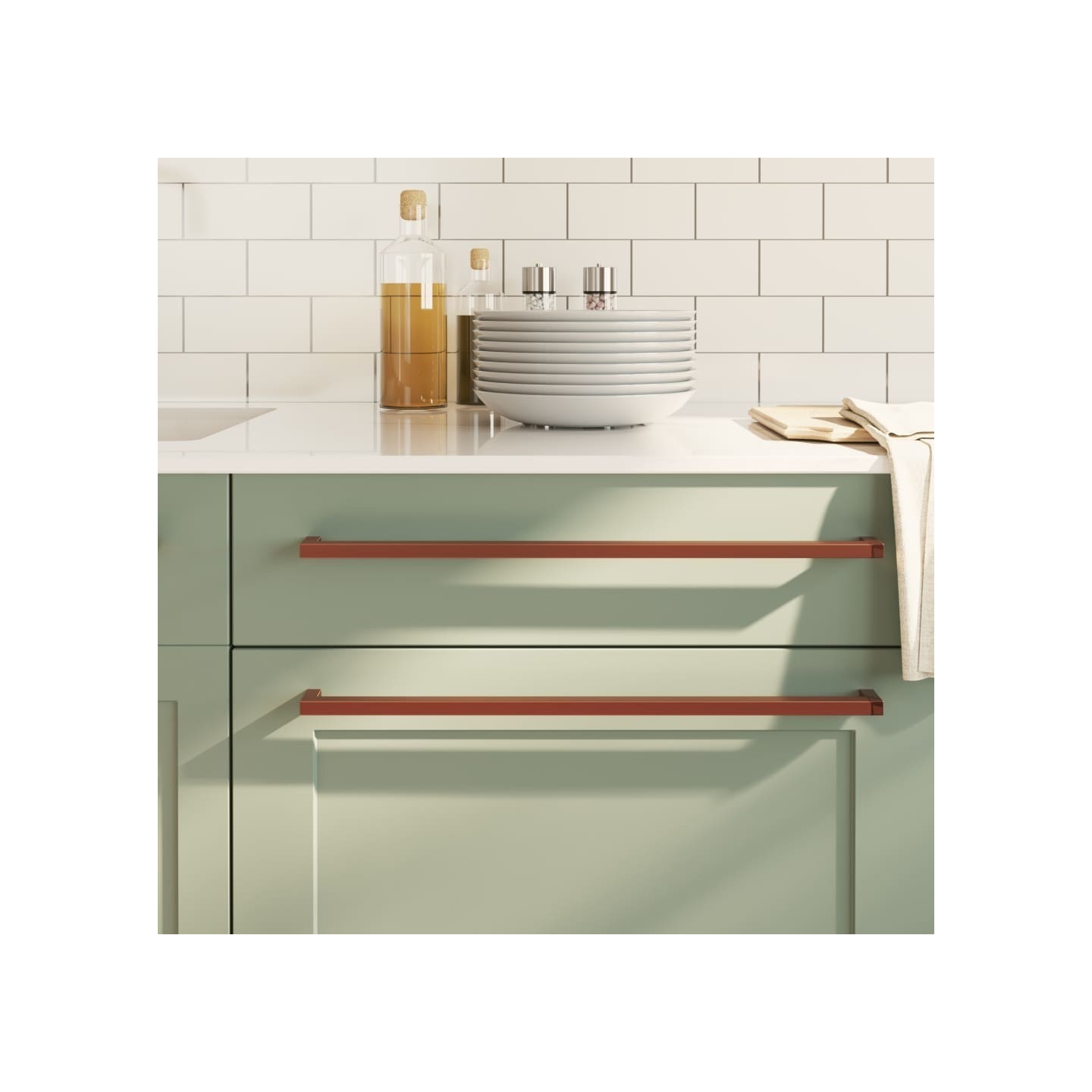 Poignées d'armoire 10 pcs bronze 480 mm acier inoxydable
