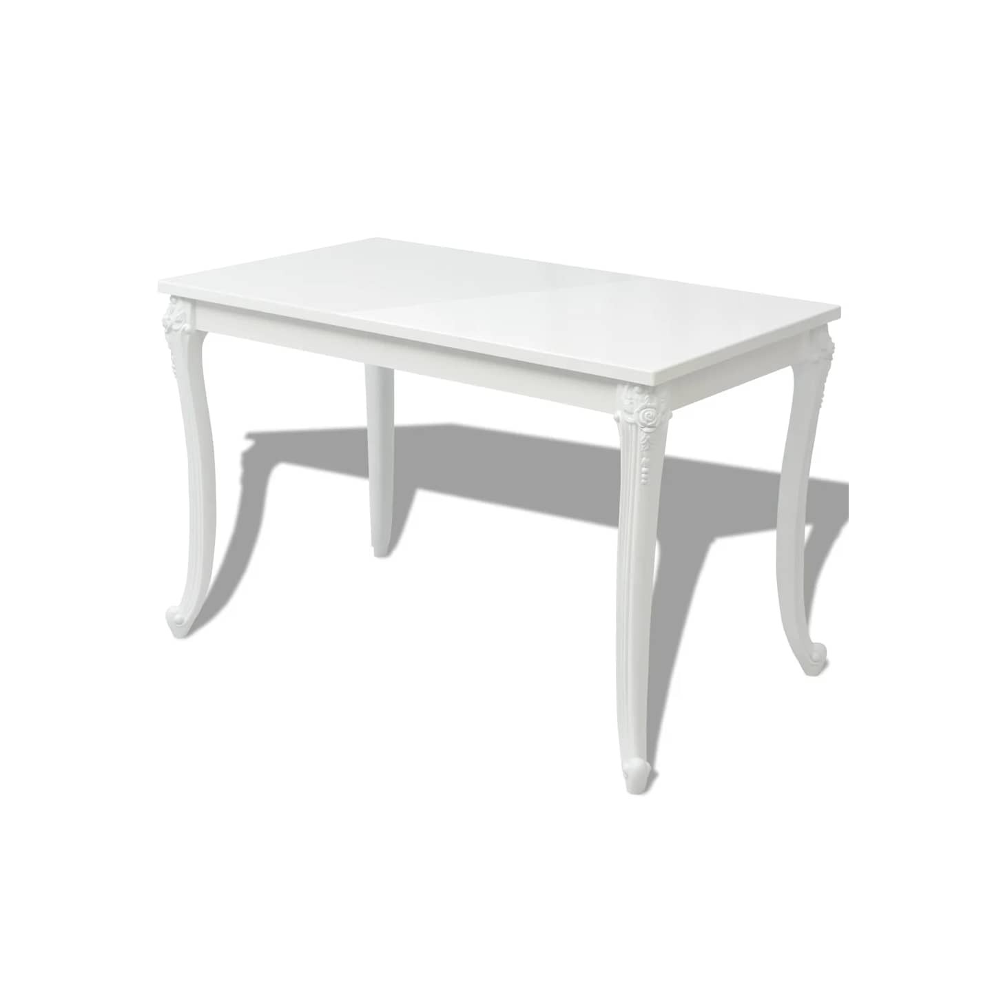 Table à manger 116x66x76 cm blanc brillant