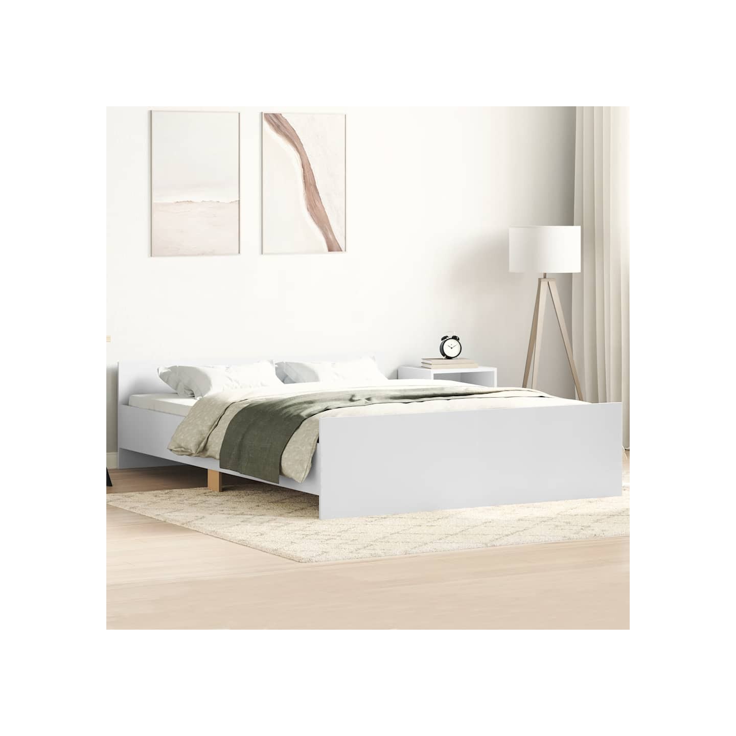 Cadre de lit sans matelas blanc 140x200 cm