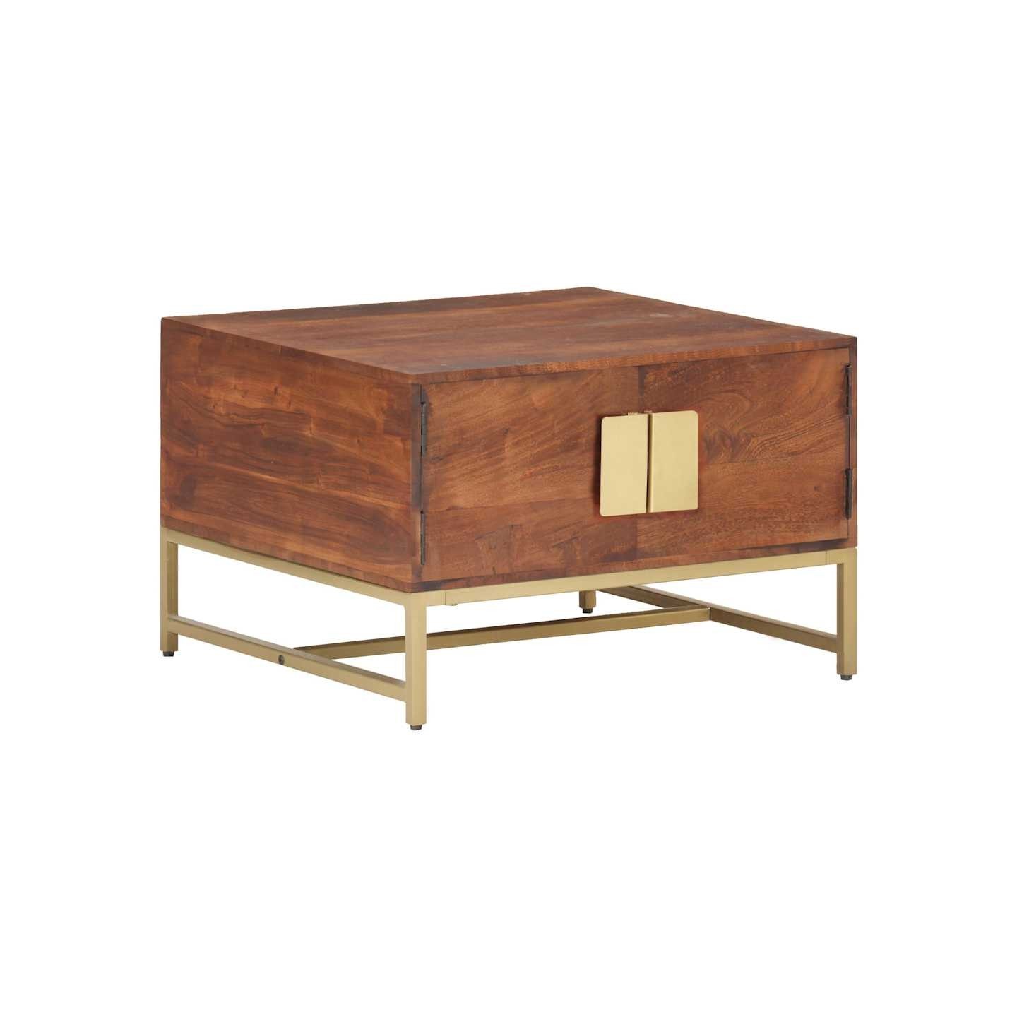 Table basse Marron miel 67x67x45 cm Bois solide d'acacia