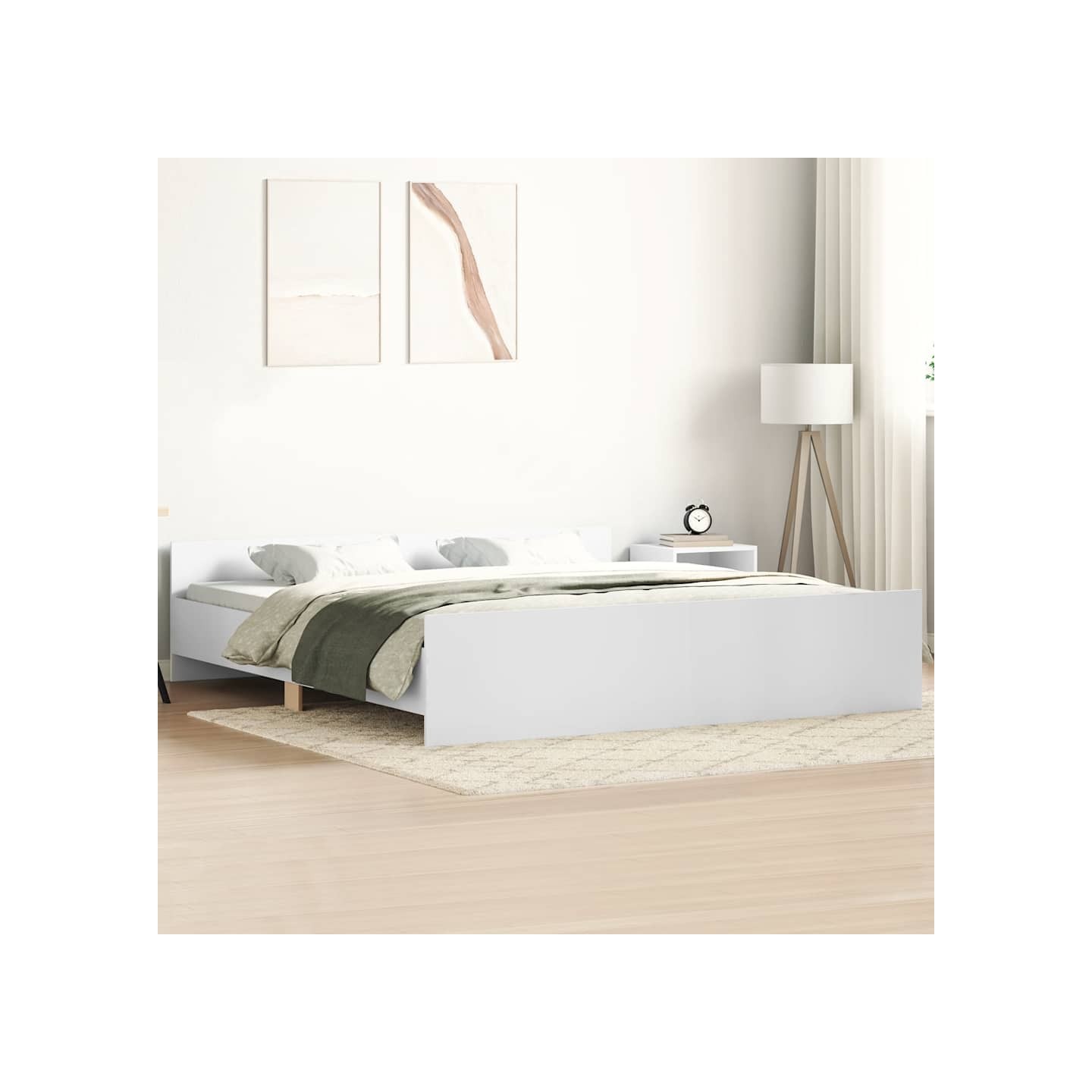 Cadre de lit sans matelas blanc 180x200 cm