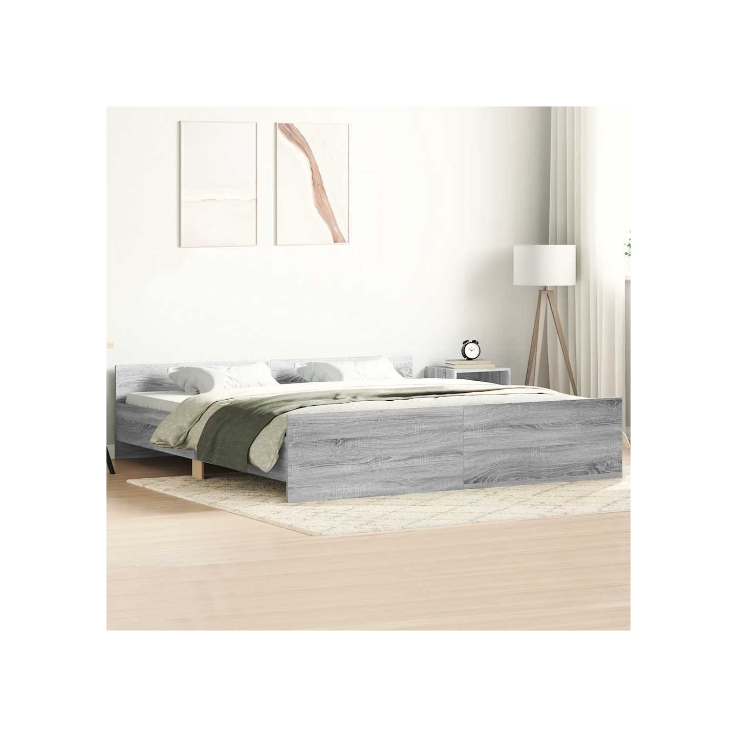 Cadre de lit sans matelas sonoma gris 180x200 cm