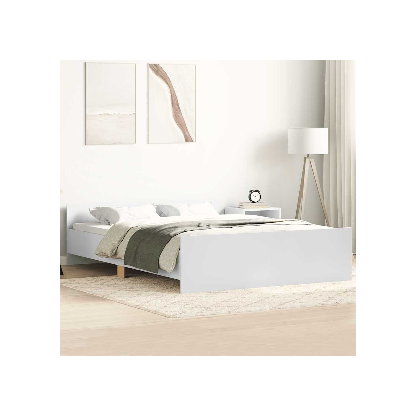 Cadre de lit sans matelas blanc 120x190 cm