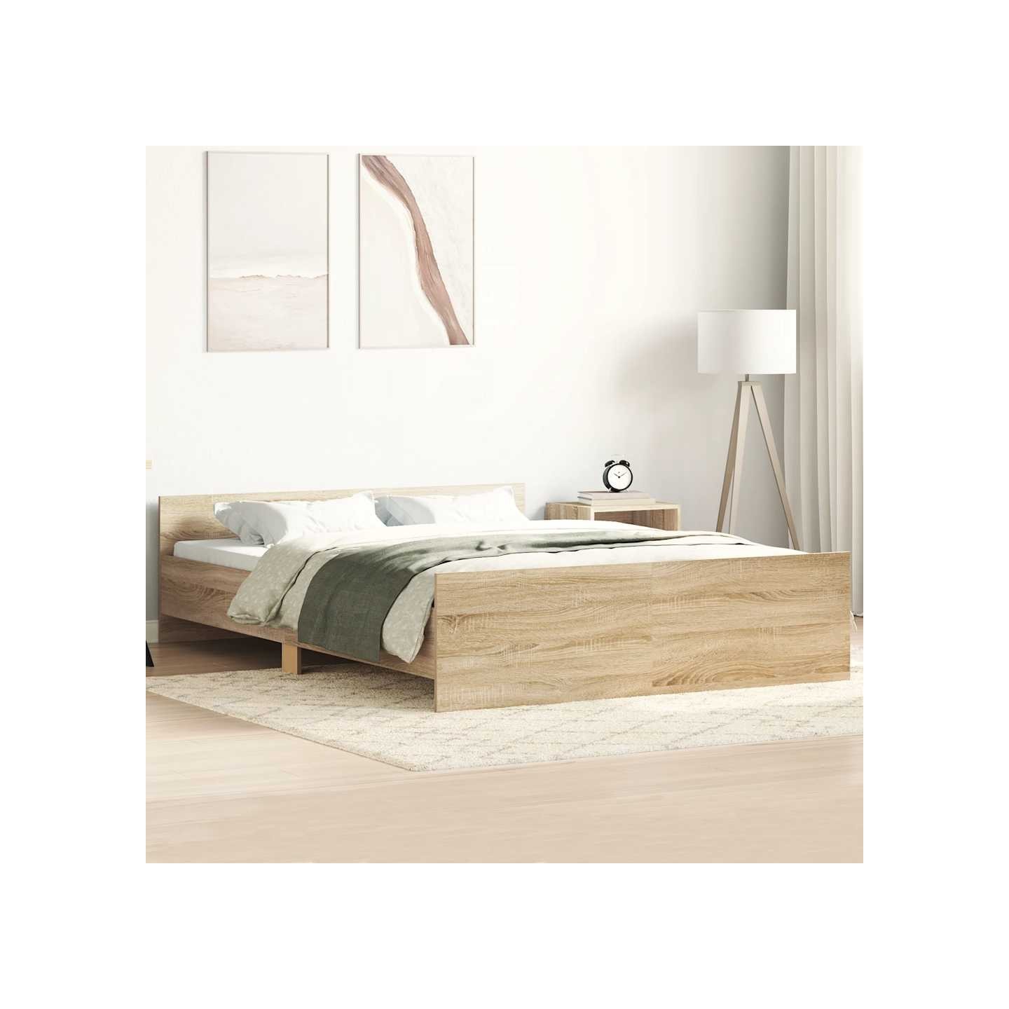 Cadre de lit sans matelas chêne sonoma 120x190 cm