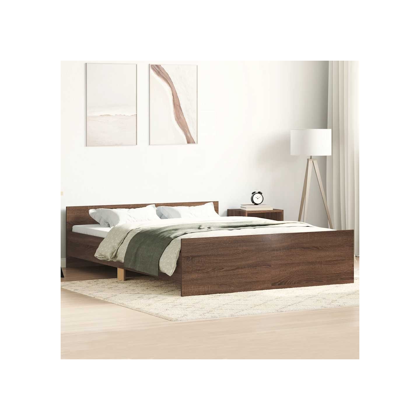 Cadre de lit sans matelas chêne marron 140x190 cm