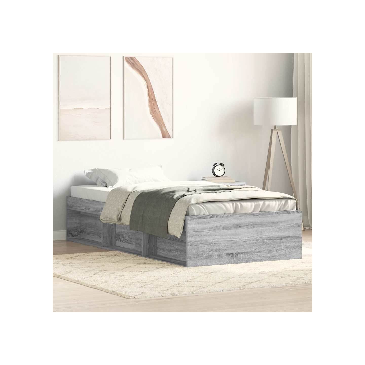 Cadre de lit sans matelas sonoma gris 90x200 cm