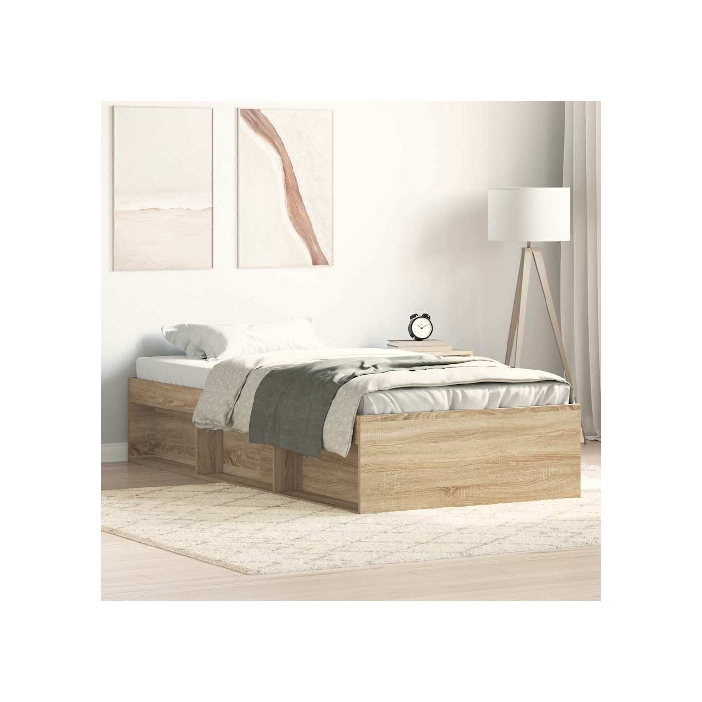 Cadre de lit sans matelas chêne sonoma 100x200 cm