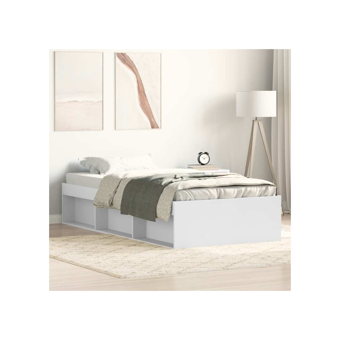 Cadre de lit sans matelas blanc 90x190 cm