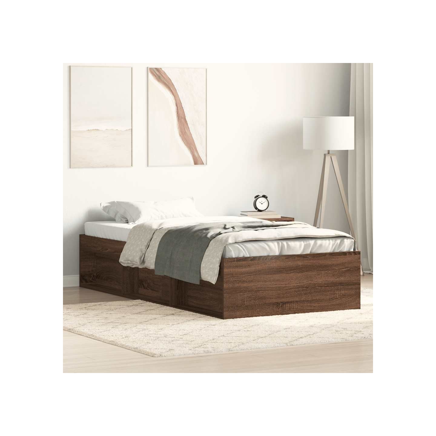 Cadre de lit sans matelas chêne marron 90x200 cm