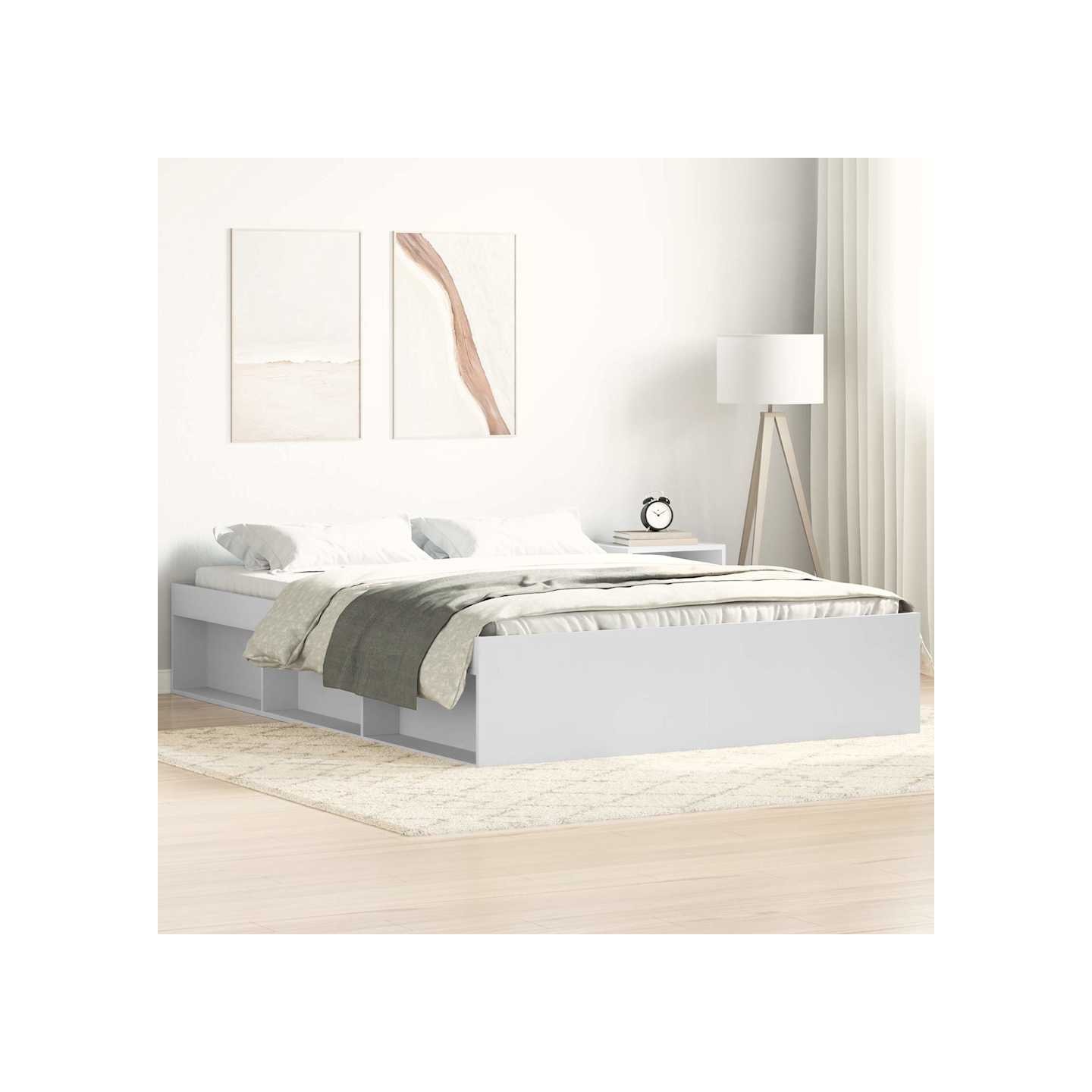 Cadre de lit sans matelas blanc 120x200 cm