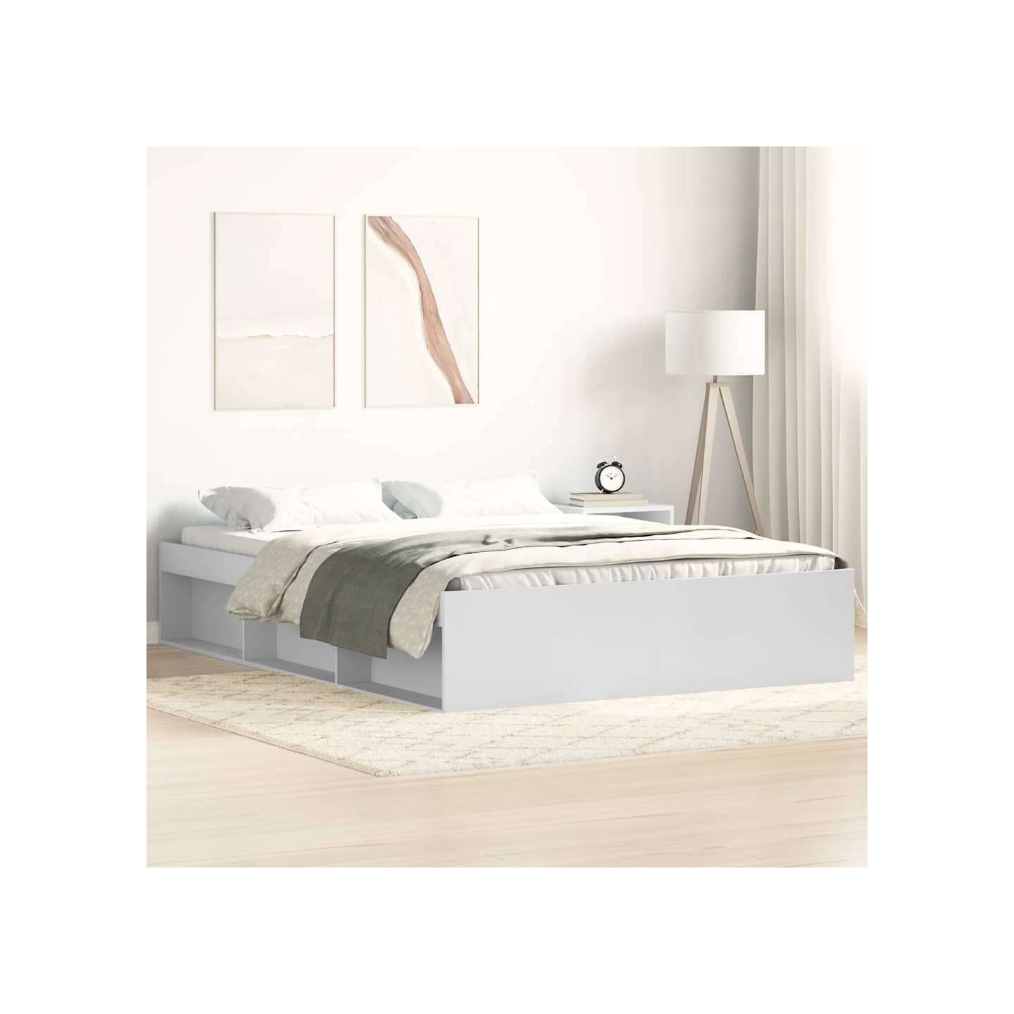 Cadre de lit sans matelas blanc 140x200 cm