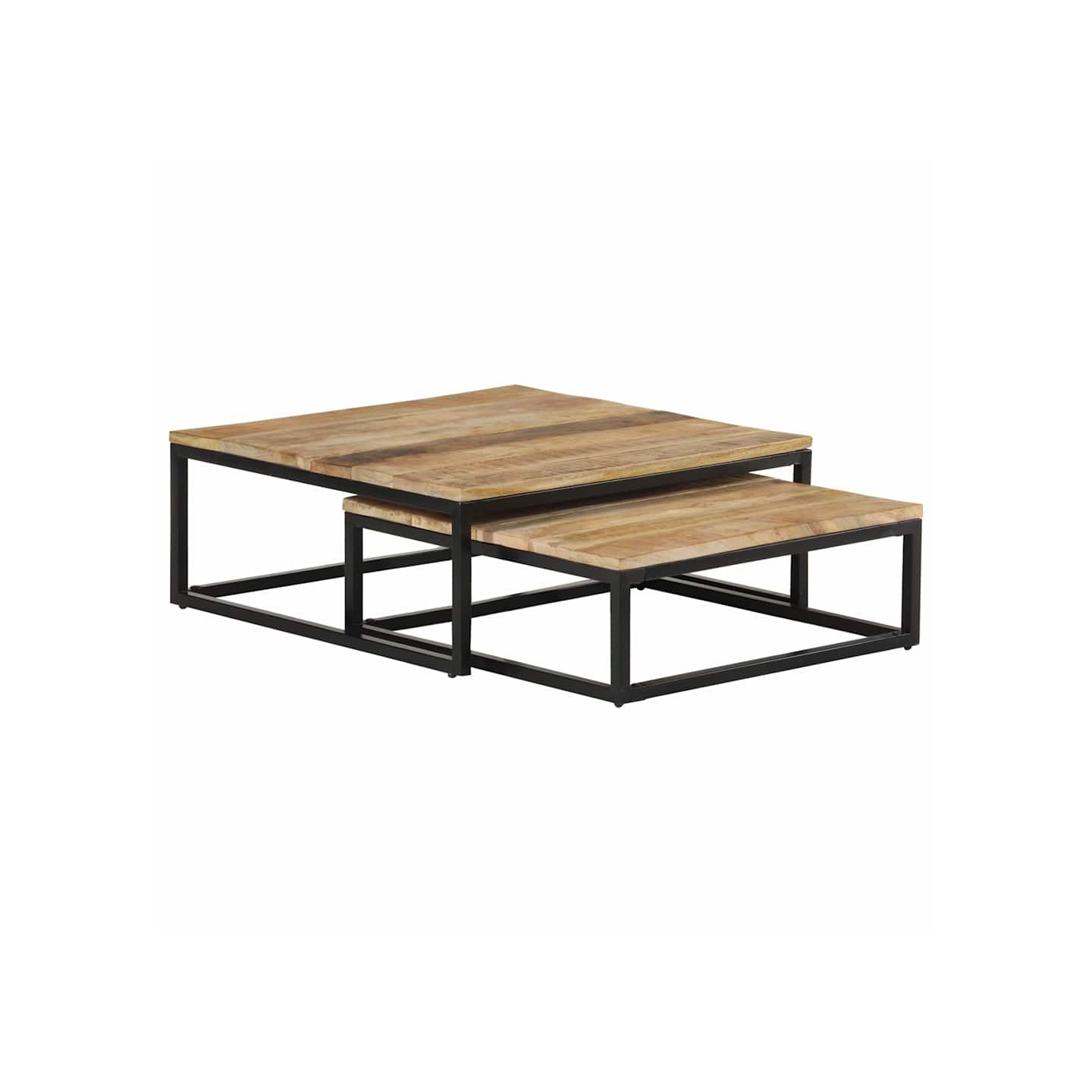 Tables gigognes 2 pcs Bois solide de manguier