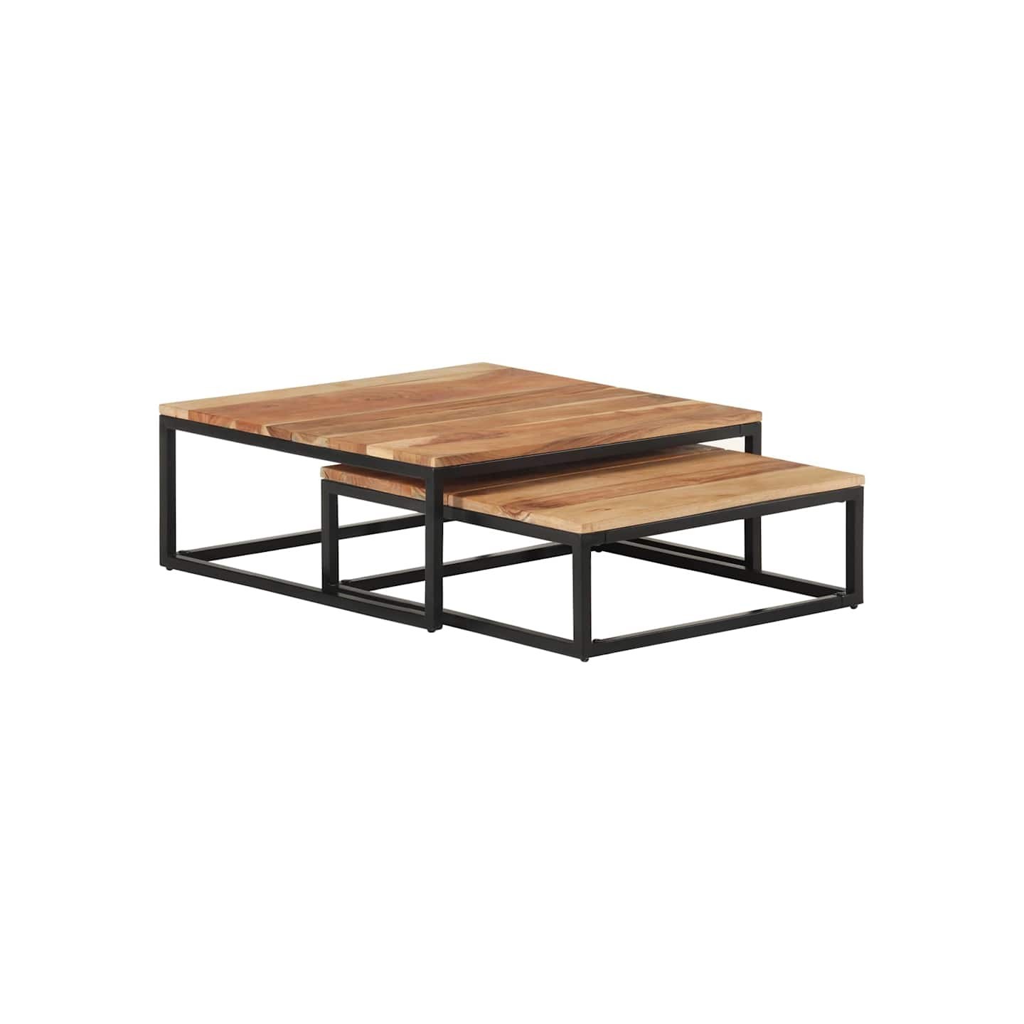 Tables basses gigognes 2 pcs Bois d'acacia massif