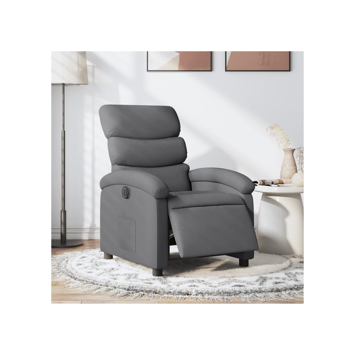 Fauteuil inclinable électrique Gris foncé Tissu