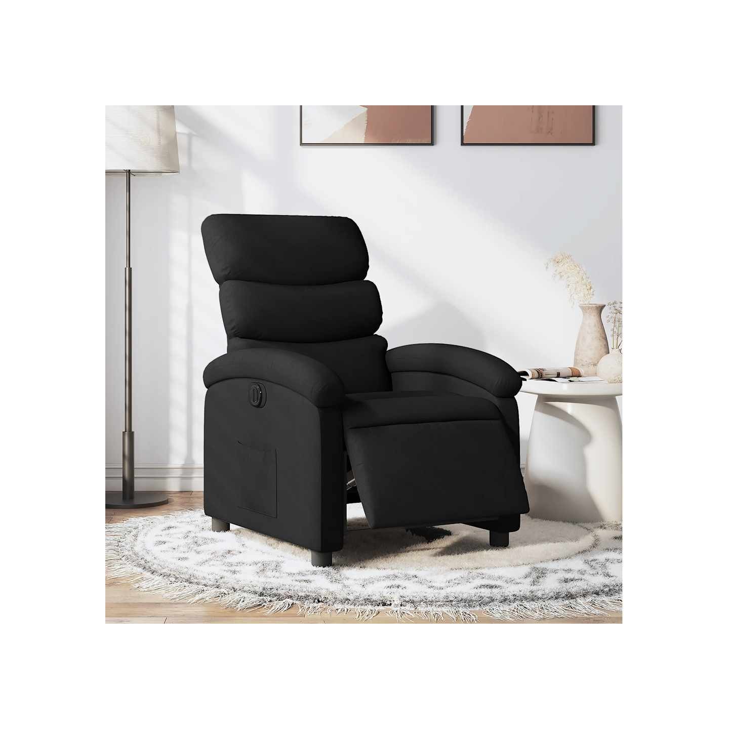 Fauteuil inclinable électrique Noir Tissu
