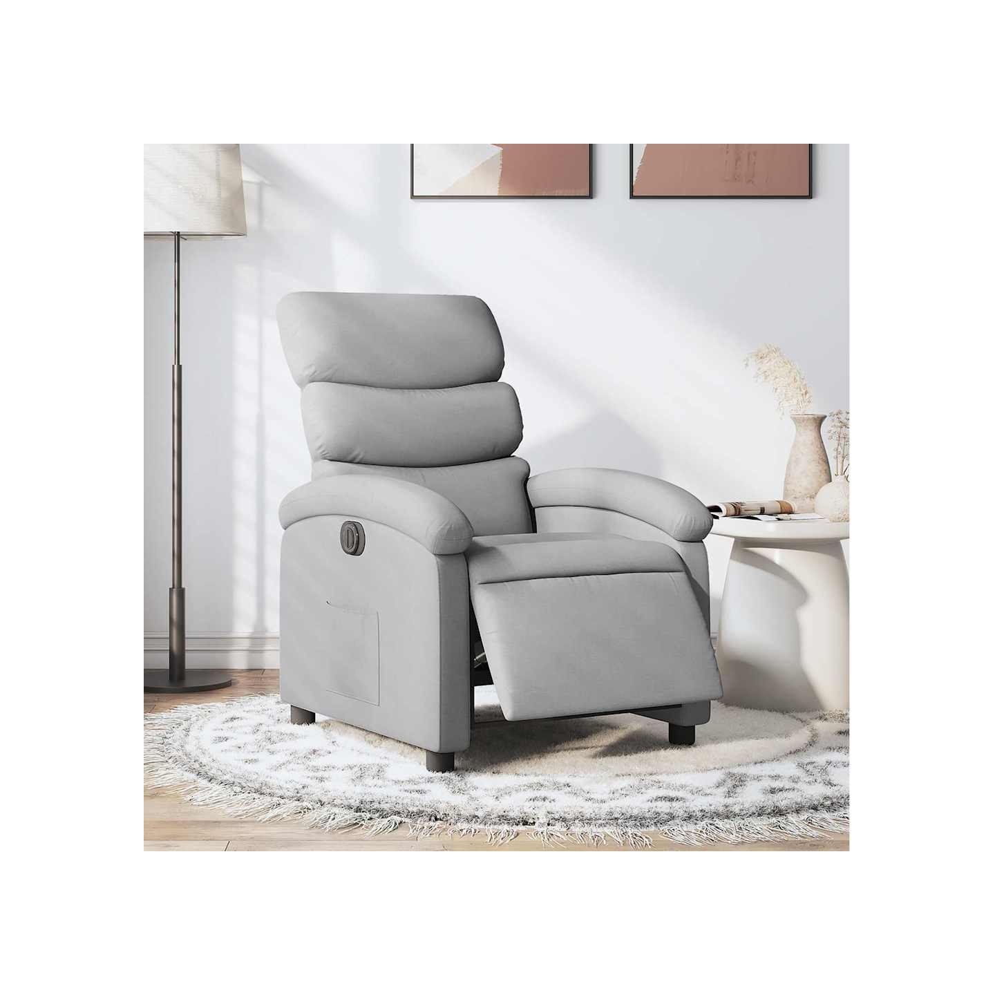 Fauteuil inclinable électrique Gris clair Tissu