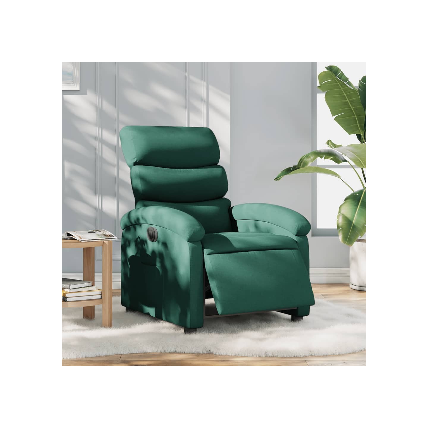 Fauteuil inclinable électrique Vert foncé Tissu