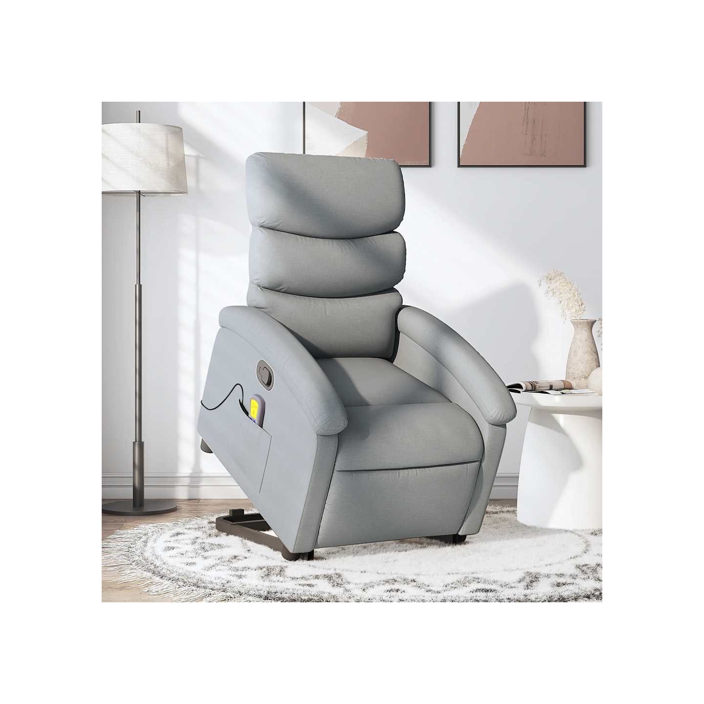 Fauteuil de massage inclinable Gris clair Tissu