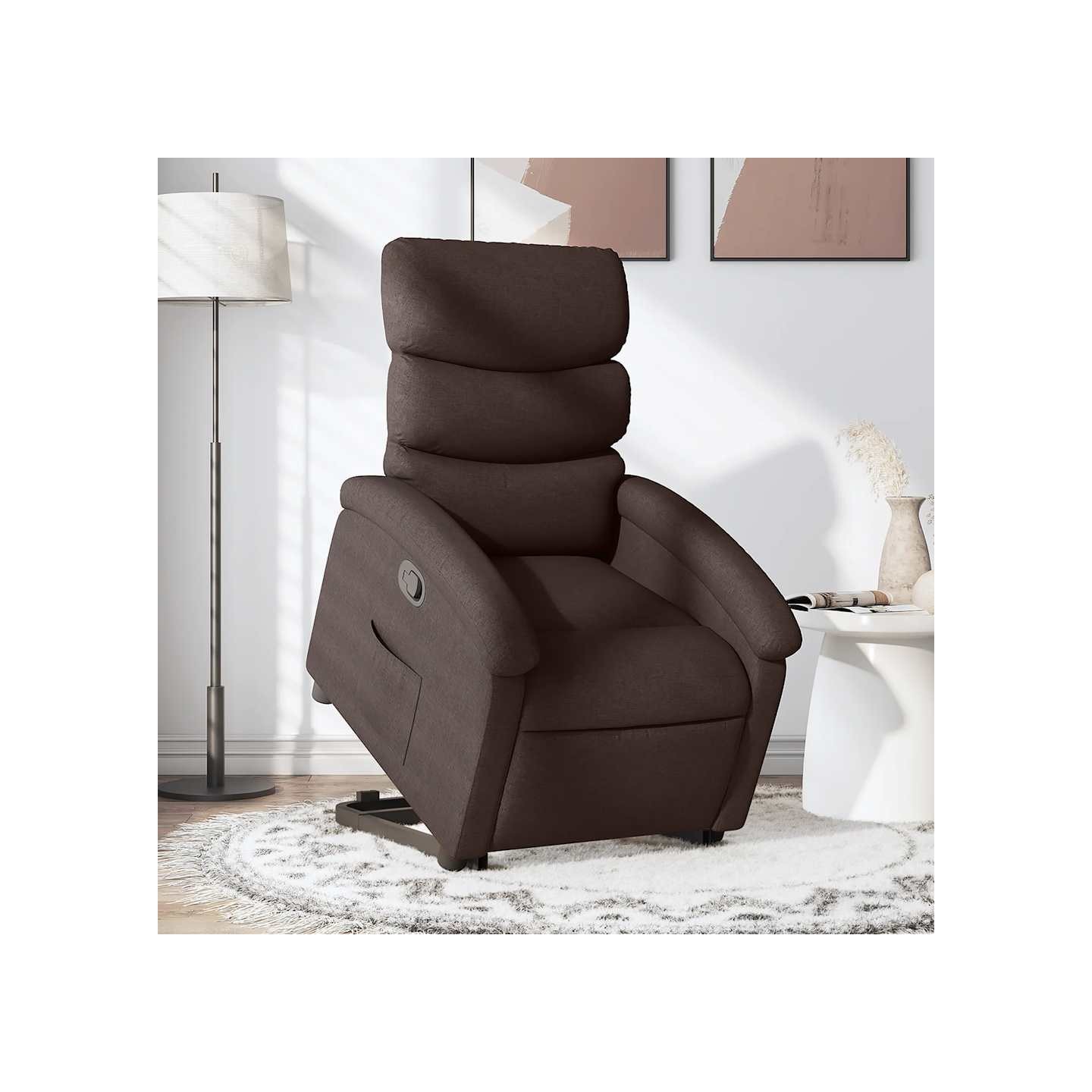 Fauteuil inclinable marron foncé tissu