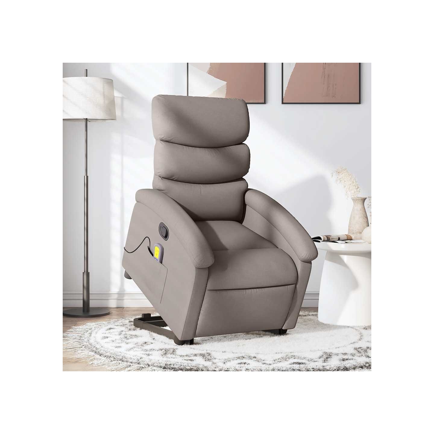 Fauteuil inclinable de massage Taupe Tissu