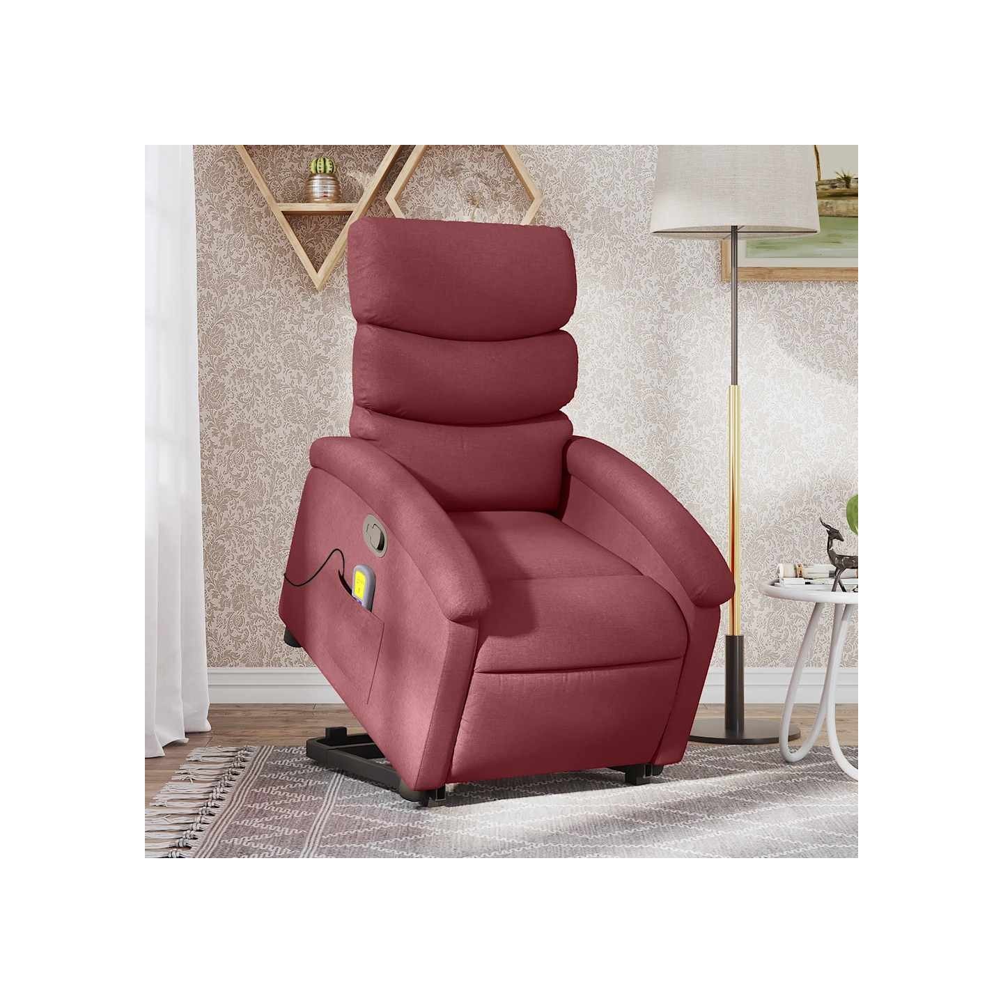 Fauteuil inclinable de massage Rouge bordeaux Tissu