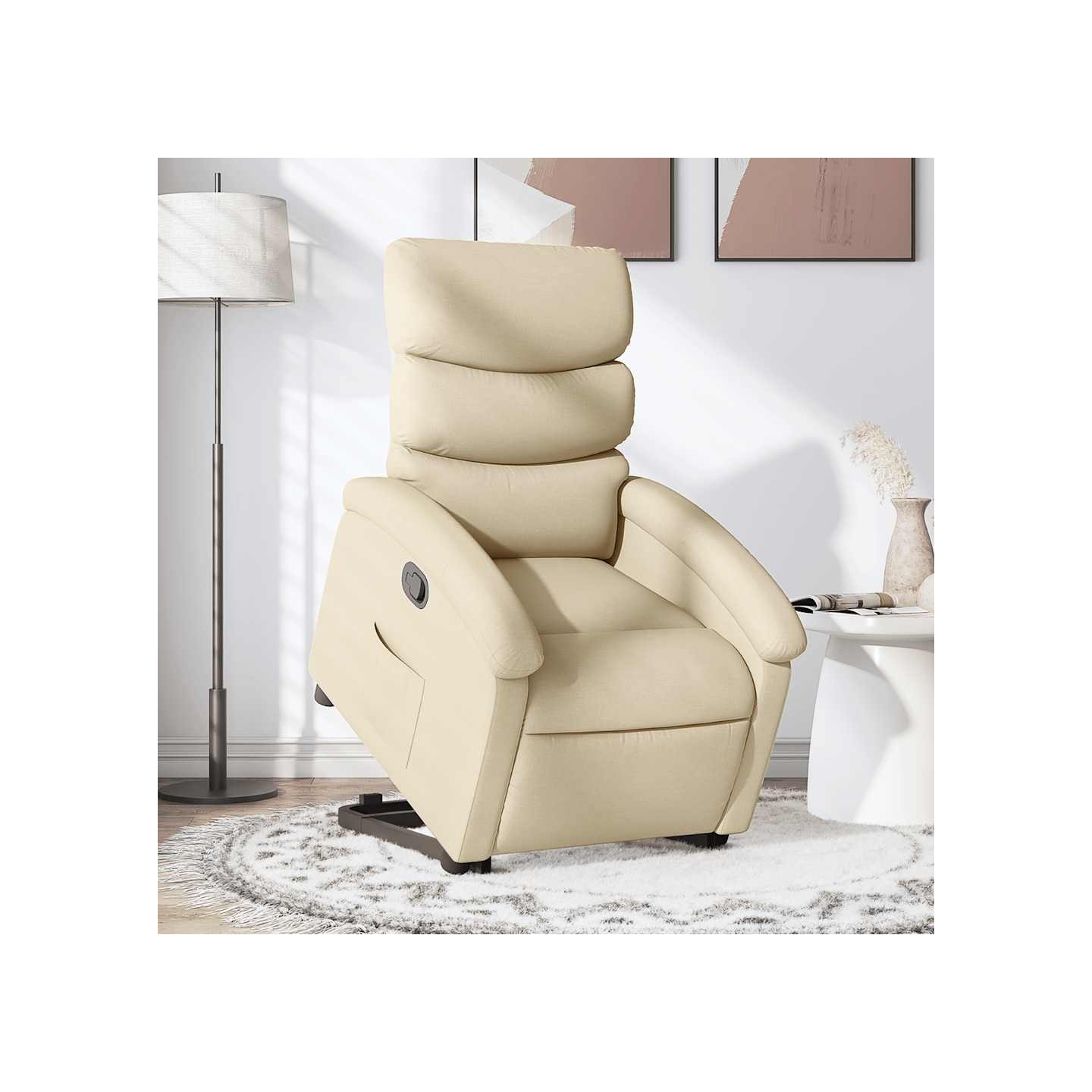 Fauteuil inclinable Crème Tissu