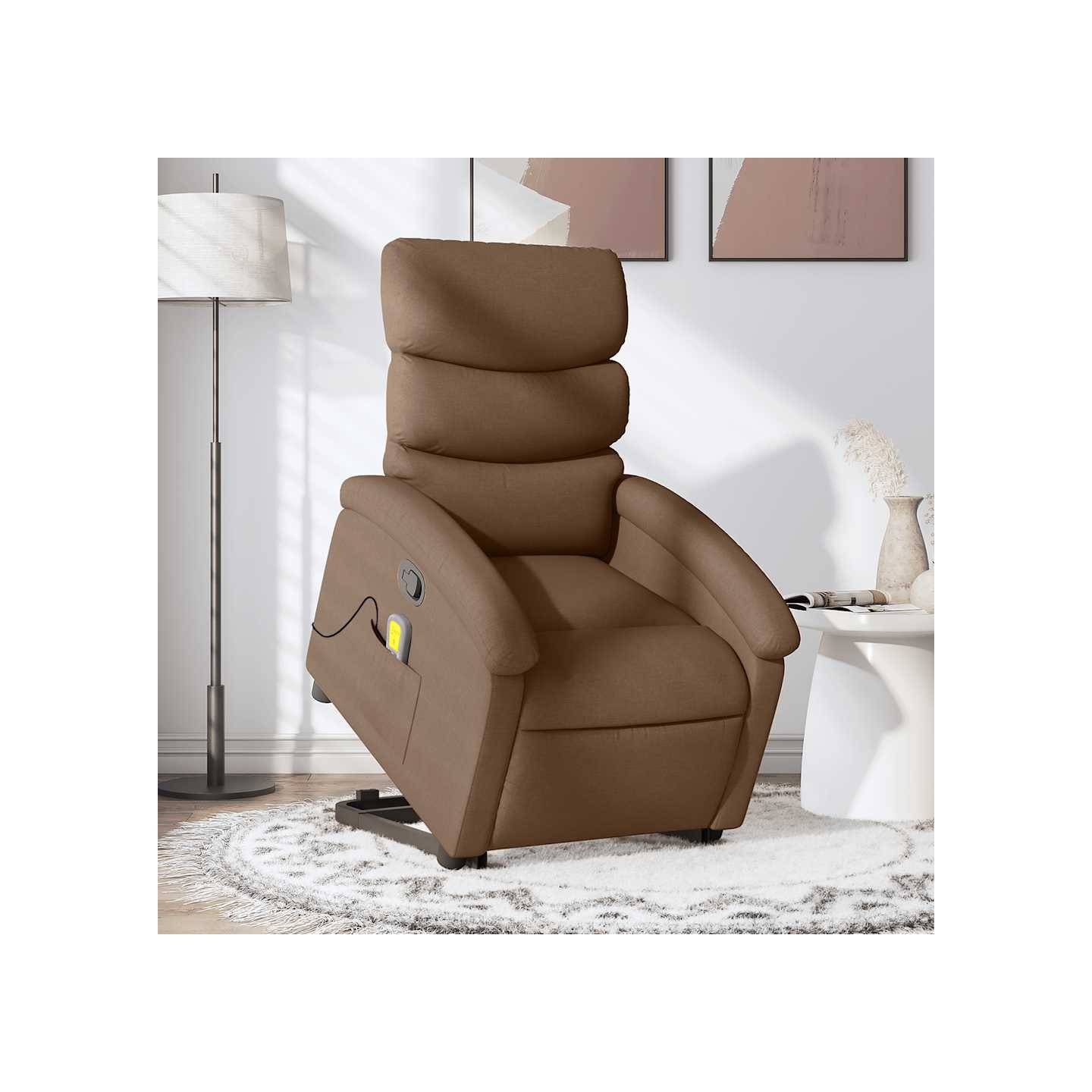 Fauteuil de massage inclinable Marron Tissu