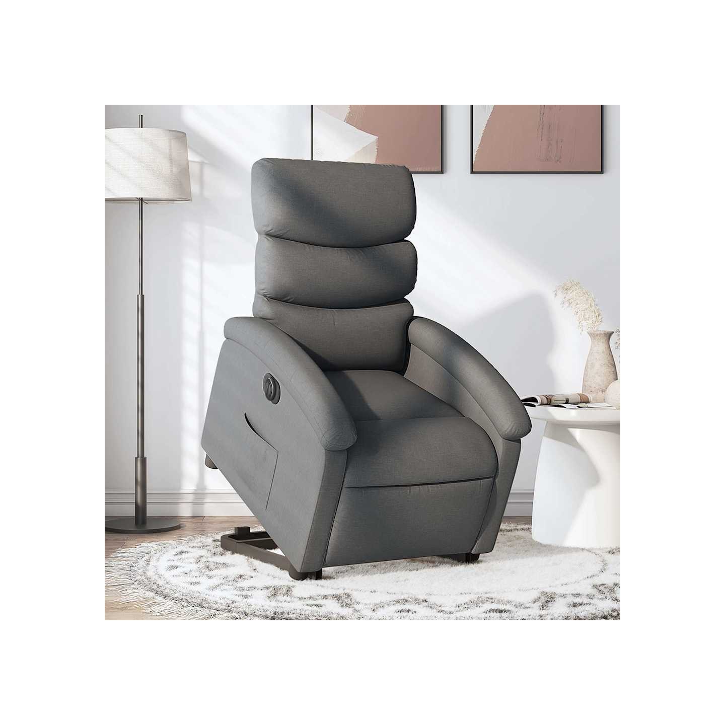 Fauteuil inclinable électrique gris foncé tissu