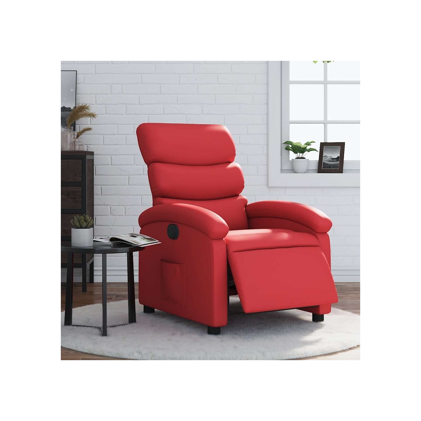 Fauteuil inclinable électrique Rouge Similicuir