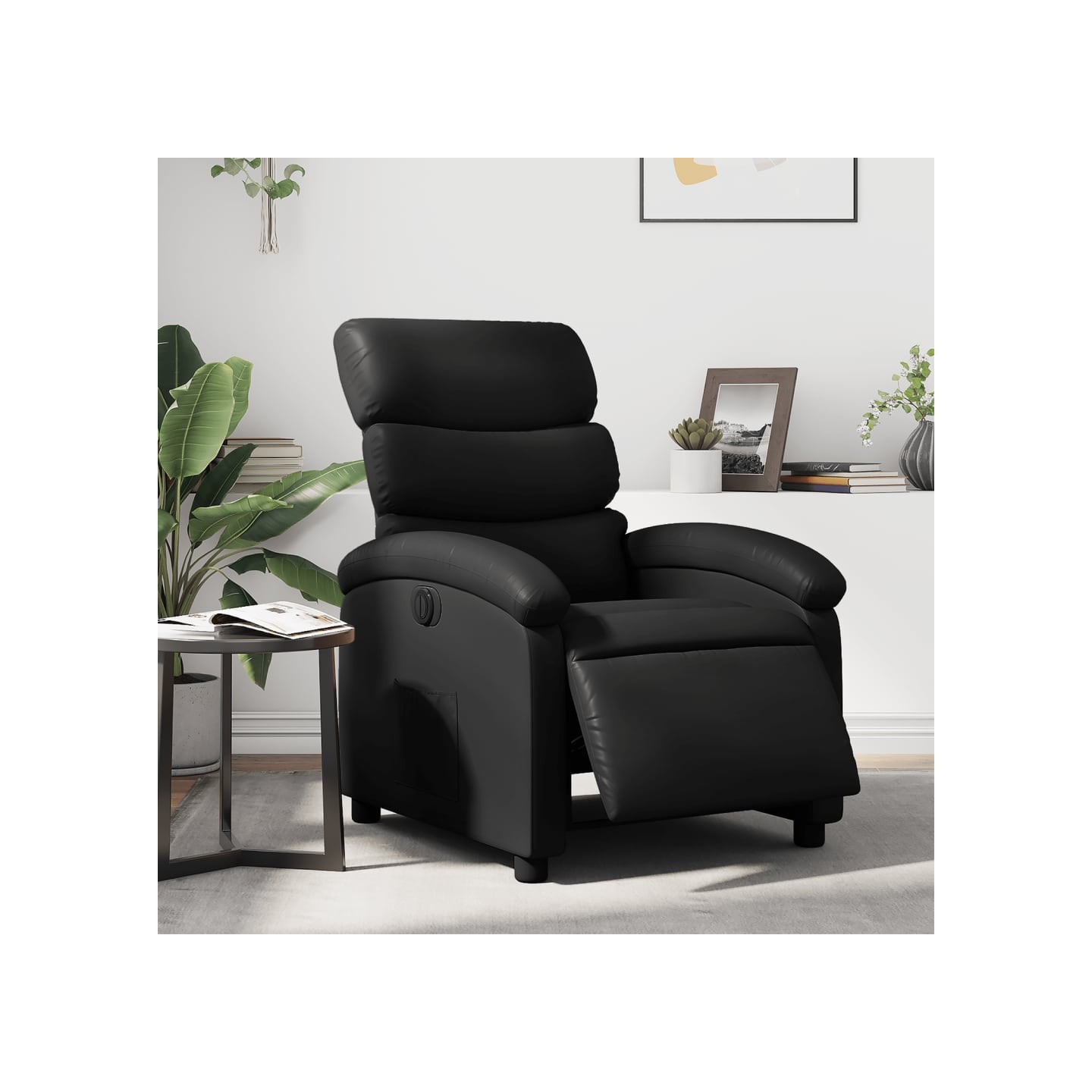 Fauteuil inclinable électrique Noir Similicuir