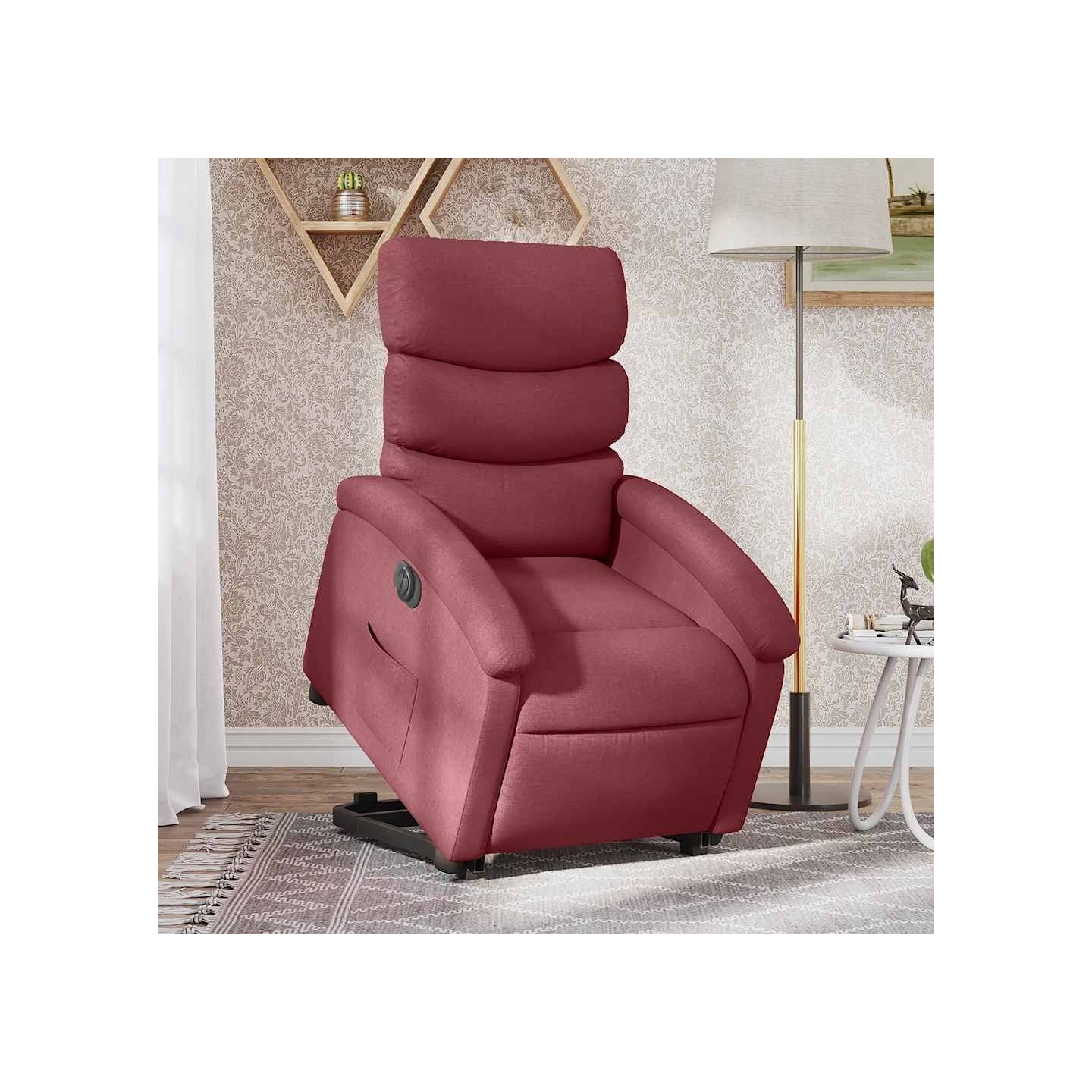 Fauteuil inclinable électrique rouge bordeaux tissu