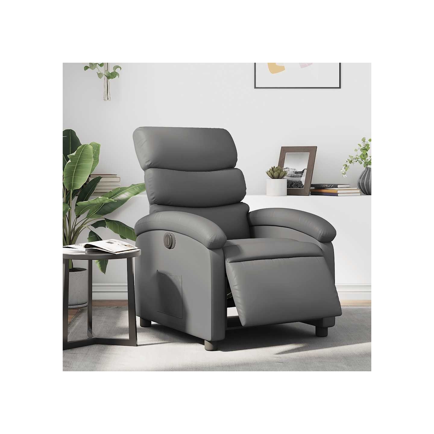 Fauteuil inclinable électrique Gris Similicuir