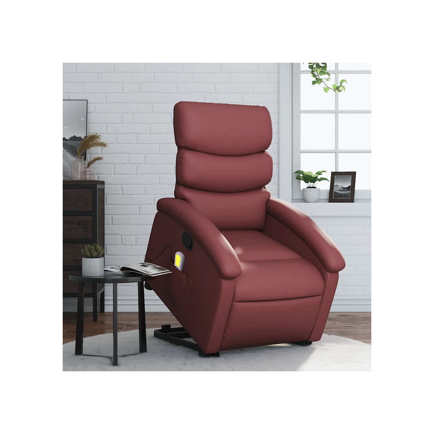 Fauteuil inclinable de massage Rouge bordeaux Similicuir