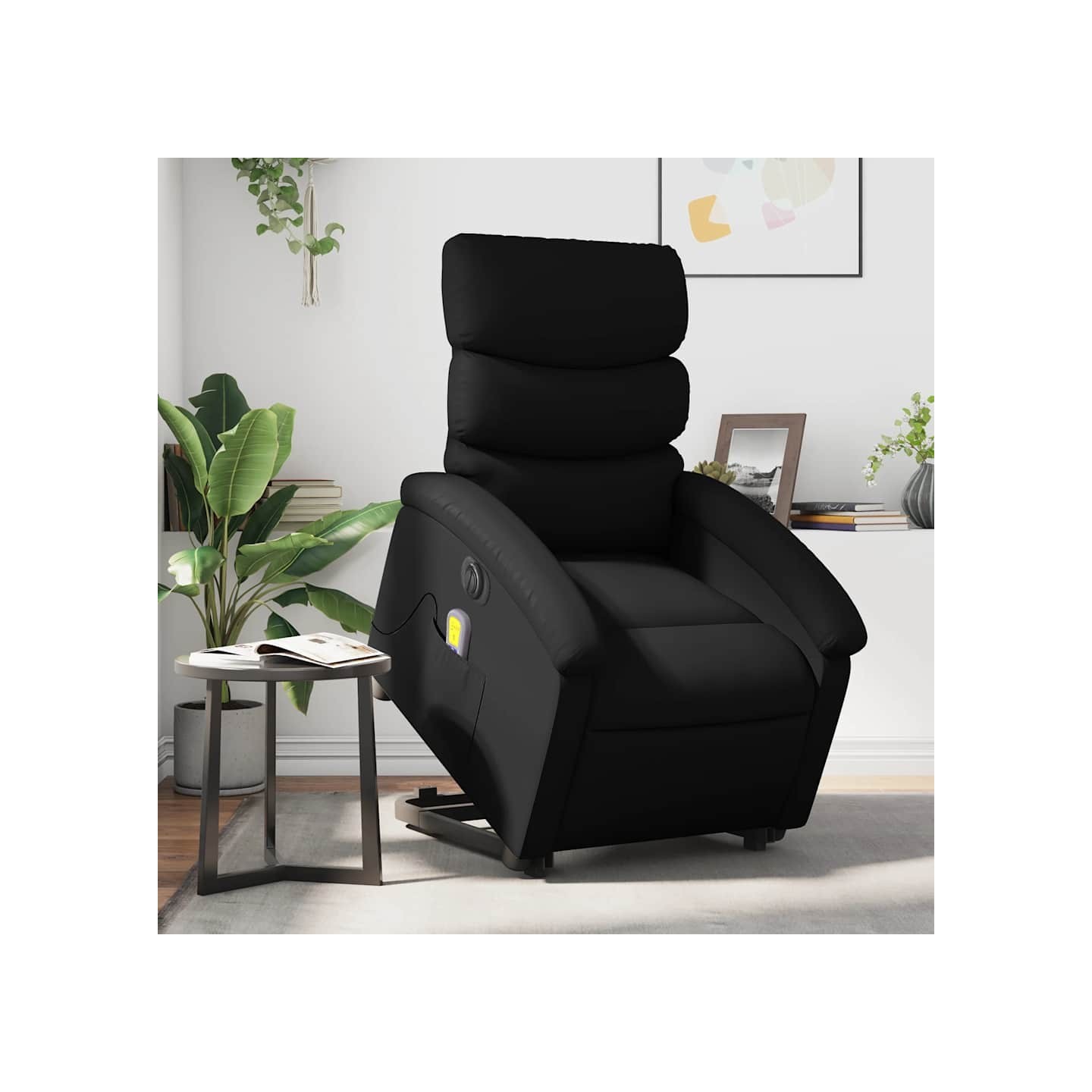 Fauteuil inclinable de massage électrique noir similicuir